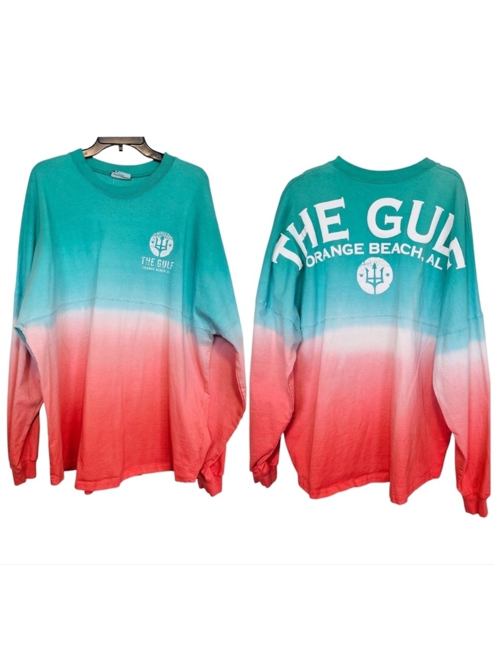 Spirit Jersey The Gulf Orange Beach AL Ombre Long Sleeve Tee XXL Oversized